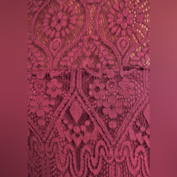Lulu’s wine red bodycon lace cocktail dress - Picture 5 of 5